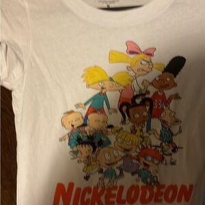 Nickelodeon White Tee with Colorful Characters